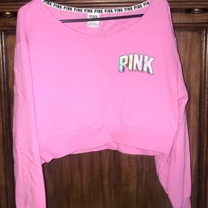 VS pink crop sweatshirt